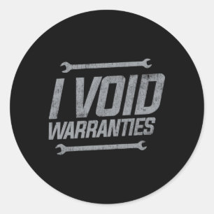 Mechanica I Void Warranty Garage Ronde Sticker