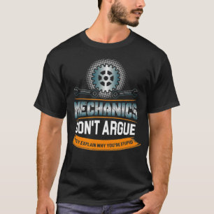 Mechanica kan niet schurken en uitleggen waarom je t-shirt