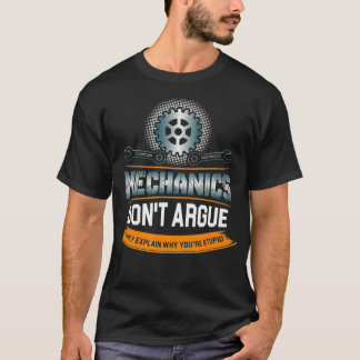 Mechanica kan niet schurken en uitleggen waarom je t-shirt