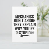 Mechanica verklaren niet waarom je cadeau krijgt bedankkaart (Staand voorkant)