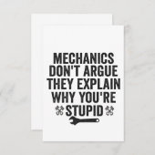 Mechanica verklaren niet waarom je cadeau krijgt bedankkaart (Voorkant / Achterkant)
