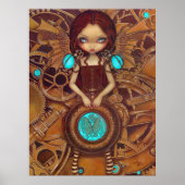 Mechanical Angel I steampunk fairy Art Print (Voorkant)