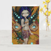 "Mechanical Angel III"-Wenskaart Kaart (Gele Bloem)