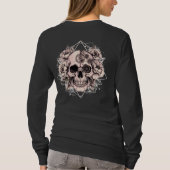 "Mechanical Bloom" – Gothic Skull with Floral Gear T-shirt (Achterkant)