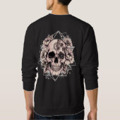 "Mechanical Bloom" – Gothic Skull with Floral Gear Trui (Achterkant)