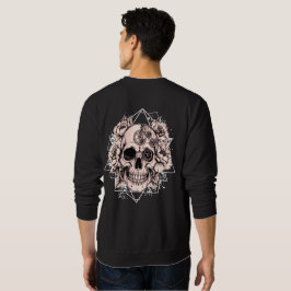 "Mechanical Bloom" – Gothic Skull with Floral Gear Trui