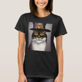 Mechanical Cat Ingenuity Unleash Steampunk AI Cat  T-shirt (Voorkant)