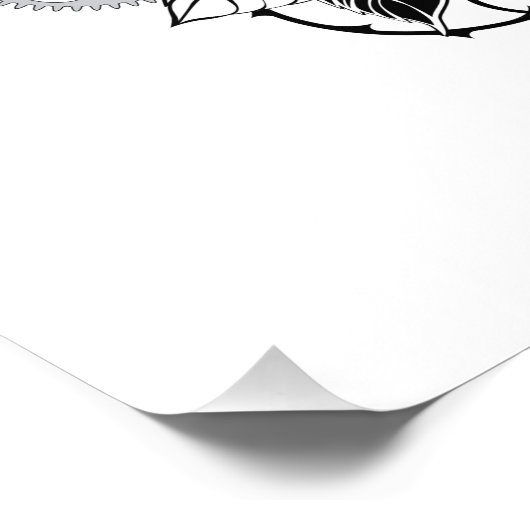 Mechanical Crescent with Red Roses Foto Afdruk (Hoek)