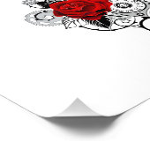 Mechanical Crescent with Red Roses Foto Afdruk (Hoek)