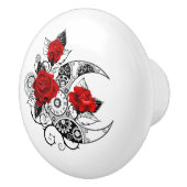 Mechanical Crescent with Red Roses Keramische Knop (Rechts)