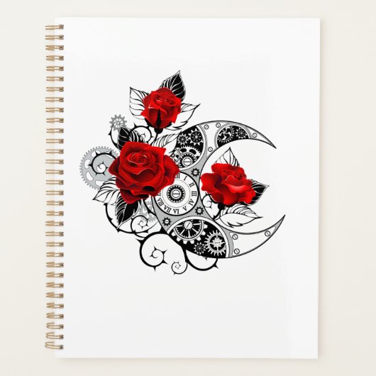 Mechanical Crescent with Red Roses Planner (Voorkant)