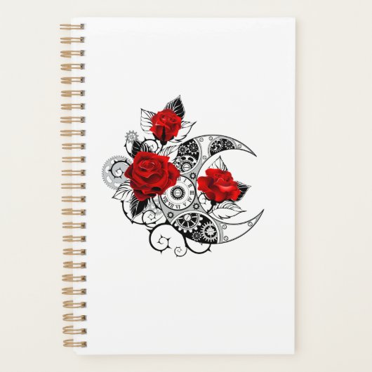 Mechanical Crescent with Red Roses Planner (Voorkant)