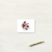 Mechanical Crescent with Red Roses Post-it® Notes (Op bureau)