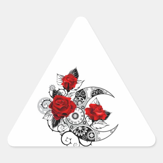 Mechanical Crescent with Red Roses Sticker (Voorkant)