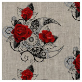 Mechanical Crescent with Red Roses Stof (Close Up)