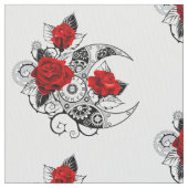 Mechanical Crescent with Red Roses Stof (Close Up)