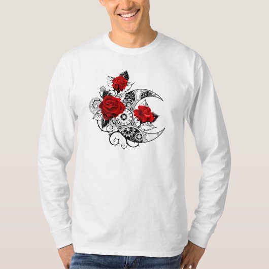 Mechanical Crescent with Red Roses T-shirt (Voorkant)