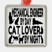 Mechanical Engineer Cat Lover Metalen Ornament (Voorkant)
