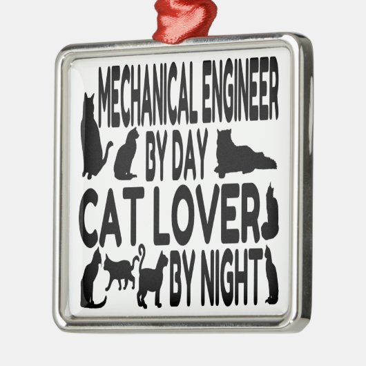 Mechanical Engineer Cat Lover Metalen Ornament (Links)