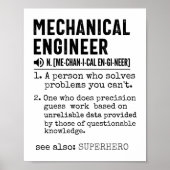 Mechanical Engineer Dictionary Definition Poster (Voorkant)