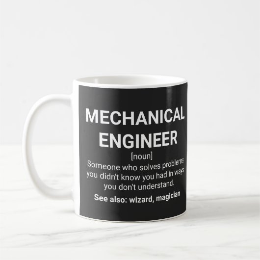 Mechanical Engineer Funny Definition Koffiemok (Links)