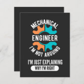 Mechanical Engineer, Mechanical Engineering Bedankkaart (Voorkant / Achterkant)