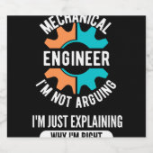 Mechanical Engineer, Mechanical Engineering Likeurfles Etiket (Enkel label)