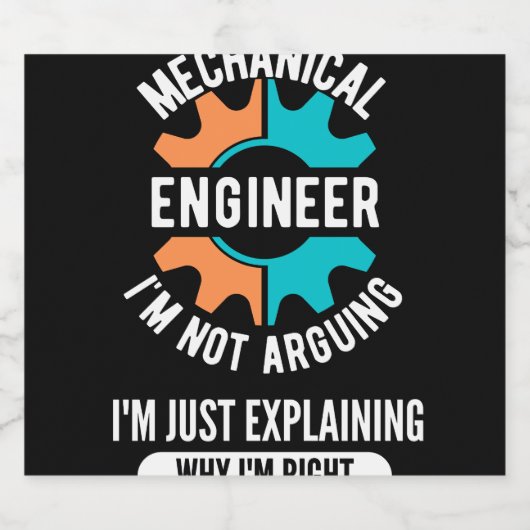 Mechanical Engineer, Mechanical Engineering Likeurfles Etiket (Enkel label)