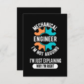 Mechanical Engineer, Mechanical Engineering Notitiekaartje (Voorkant / Achterkant)