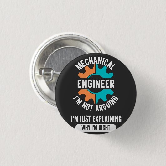 Mechanical Engineer, Mechanical Engineering Ronde Button 3,2 Cm (Voorkant /achterkant)