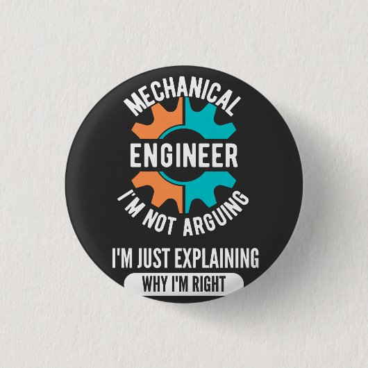 Mechanical Engineer, Mechanical Engineering Ronde Button 3,2 Cm (Voorkant)