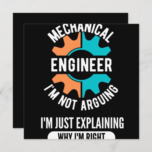 Mechanical Engineer, Mechanical Engineering Save The Date (Voorkant / Achterkant)