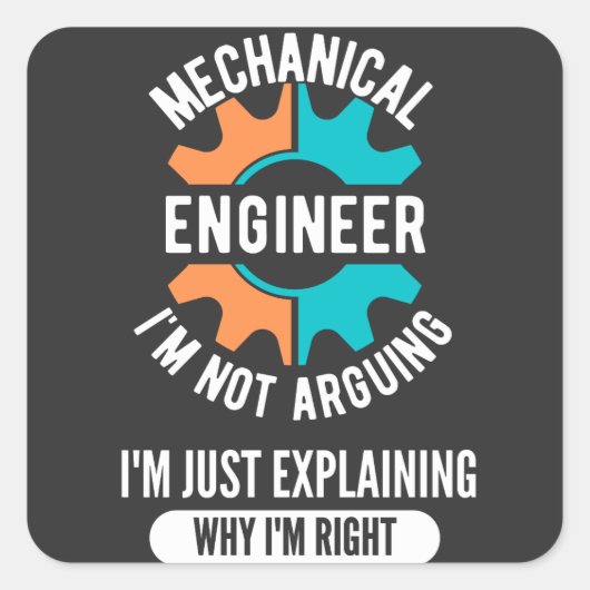 Mechanical Engineer, Mechanical Engineering Vierkante Sticker (Voorkant)
