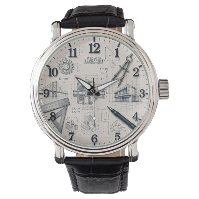  Mechanical Engineer STEM Office & Workshop Decor Horloge (Voorkant)