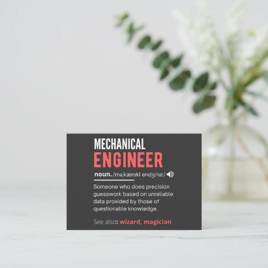Mechanical ENGINEER Visitekaartje (Staand voorkant)