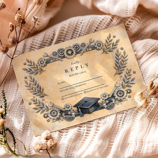 Mechanical Engineering Degree Graduation RSVP Kaartje