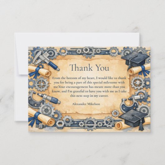Mechanical Engineering Graduation Bedankkaart (Voorkant)