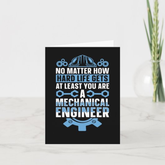 Mechanical Engineering No Hoe Hard Engineer Sticke Kaart (Voorkant)