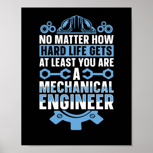 Mechanical Engineering No Hoe Hard Engineer Sticke Poster (Voorkant)
