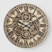  Mechanical Gears Wall Clock Grote Klok (Voorkant)