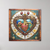 Mechanical Heart Anatomical Steampunk Series Canvas Afdruk (Voorkant)