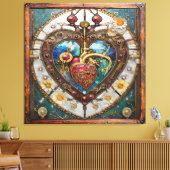 Mechanical Heart Anatomical Steampunk Series Canvas Afdruk (Insitu (Woonkamer))