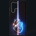 Mechanical Heart Blueprint Samsung Galaxy Hoesje<br><div class="desc">A stunning 3D-rendered mechanical heart,  vertically bisected to reveal intricate internal gears and glowing technical blueprints. Designed with our signature "Bottom-Lock" layout,  the artwork is positioned to ensure the subject remains fully visible and unobstructed by modern camera clusters. A perfect fusion of science and art.</div>