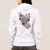 Mechanical Heart with Roses – Vintage Surreal Art Hoodie (Achterkant)