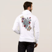 Mechanical Heart with Roses – Vintage Surreal Art Hoodie (Achterkant volledig)