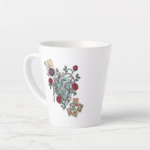 Mechanical Heart with Roses – Vintage Surreal Art Latte Mok (Linkerhoek)