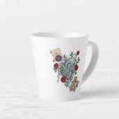 Mechanical Heart with Roses – Vintage Surreal Art Latte Mok (Rechterhoek)