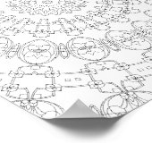 Mechanical Petal Rings Coloring Page Pattern Art Poster (Hoek)