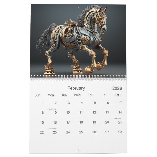Mechanical Steampunk Stallions Kalender (Feb 2026)