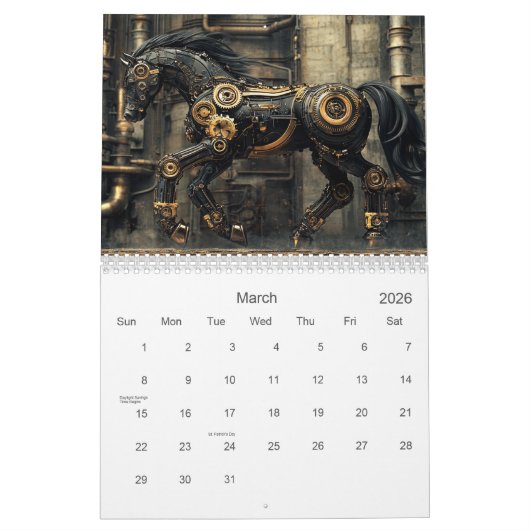 Mechanical Steampunk Stallions Kalender (Mar 2026)